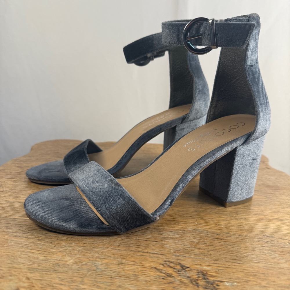 Coconuts by Matisse Greta Velvet Chunky Heel with Ankle Strap, Formal, Party